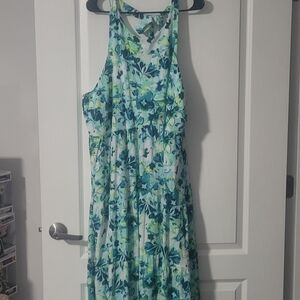 Torrid Blue and Green Floral Maxi Dress